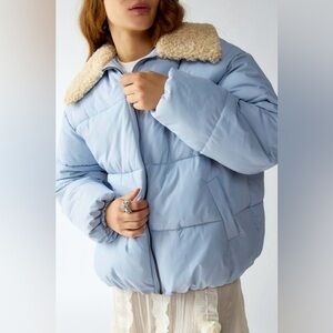 NWOT Urban Outfitters Duckie Faux Shearling Collar Puffer Jacket